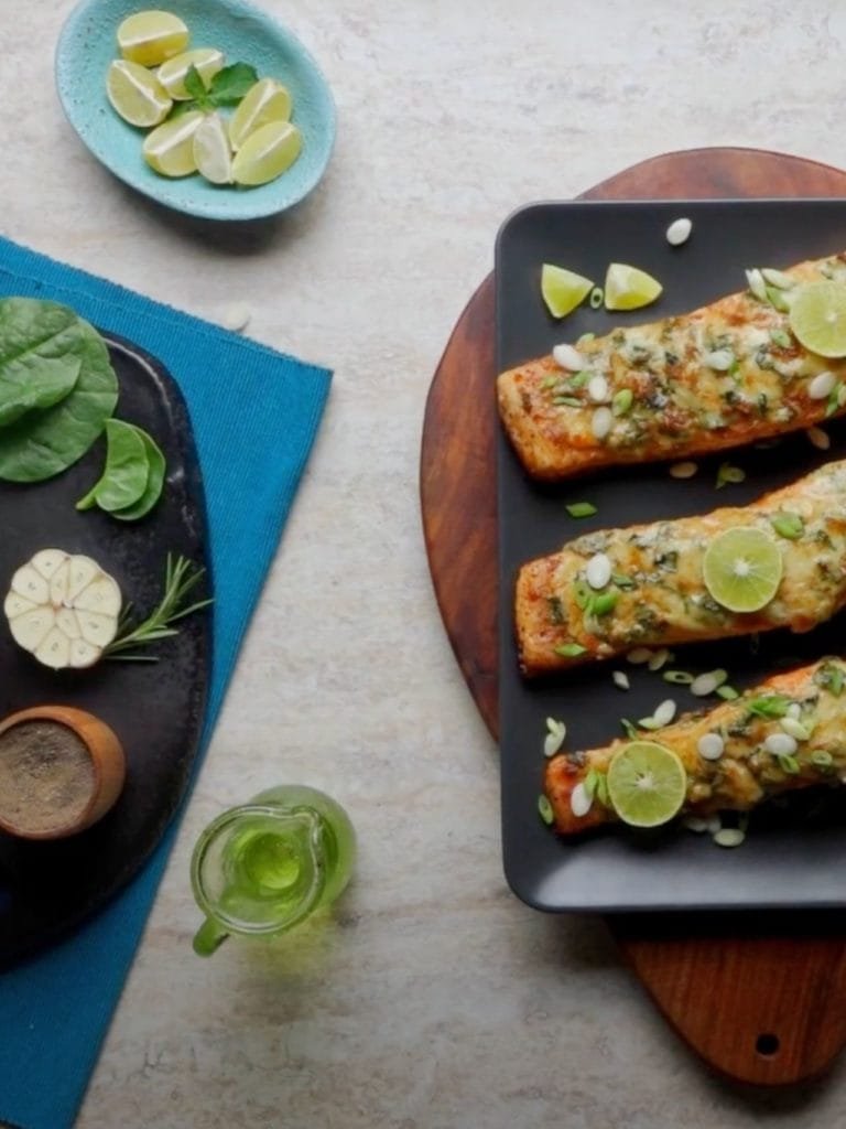Salmon Stuffed with Spinach & Cheese - Kitch