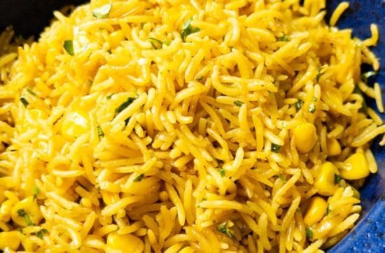أرز بسمتي مع ذرة حلوة وليمون