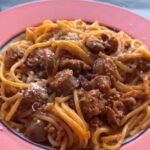 Creamy Spaghetti with Sausage & Bolognese Sauce