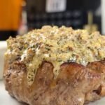 Steak with Minced Liver & Mustard Sauce