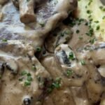Steak with Creamy Mushroom  Pepper Sauce
