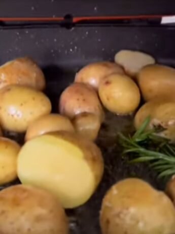 Grilled Potatoes with Garlic Cream