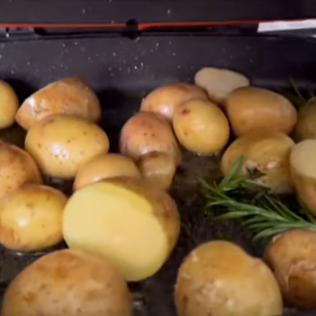 Grilled Potatoes with Garlic Cream