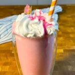 Rose Syrup and Strawberries Milkshake