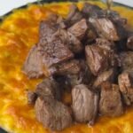Mac and Cheese Bites with Beef Cubes