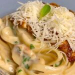 Creamy Chicken Fettuccine with  Mushrooms