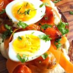 Roasted Cherry Tomatoes, Hummus and Egg Sourdough Toast