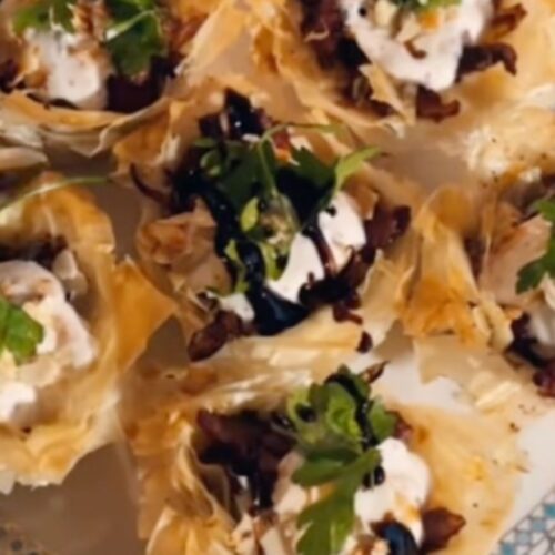 Chicken and Pomegranate Molasses Phyllo Cups - Kitch
