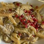 Creamy Pasta with Zucchini and Pomegranate